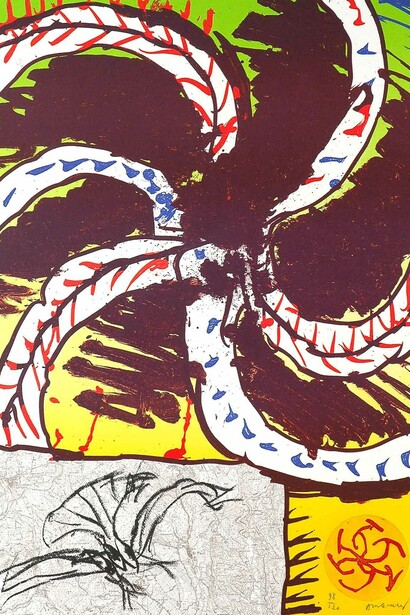 Pierre Alechinsky, Prédateur, 1981. Courtesy of Galerie Lelong & Co