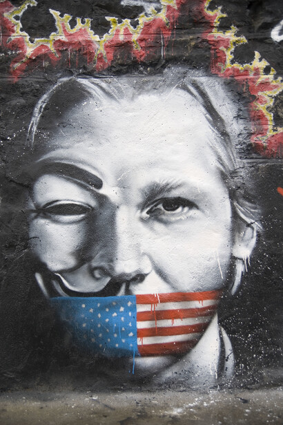 Portrait of Julian Assange by Thierry Ehrmann