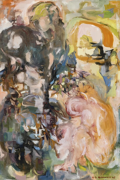 Hélène de Beauvoir, Nude with horse, acrylic on canvas, 1965, 92x65cm © APP, Ute Achhammer