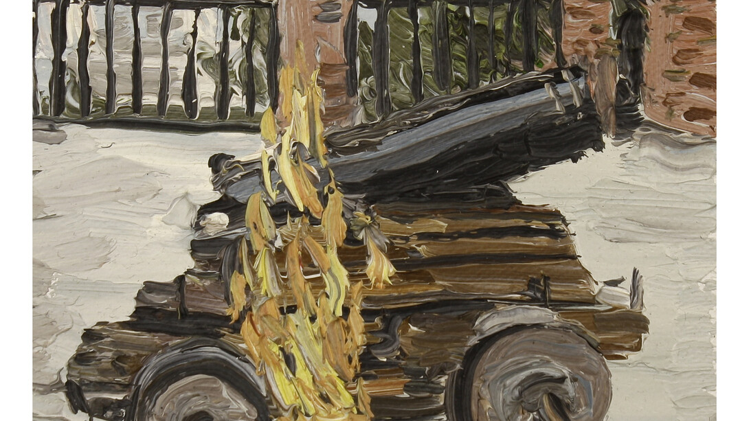 Christian Vinck, Cañon quemao. Cerro e piedra, 2014, Óleo sobre tela, 10,5 x 13 cm