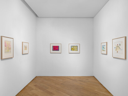 Etel Adnan, Au coeur du silence, vue d'exposition. Avec l'aimable autorisation de la Galerie Lelong