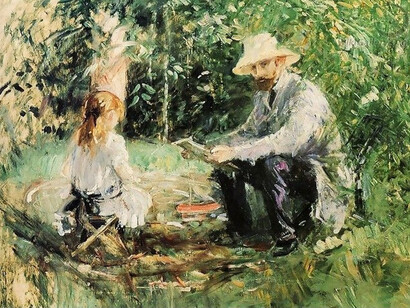 Berthe Morisot, Eugene Manet e sua figlia in giardino, 1883