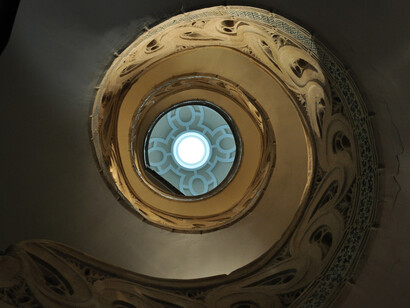 Stairway, Cathedral of Royal Saint Mary, Pamplona, Navarra, Spain © Bernard Blanc
