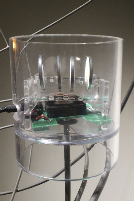 Tamara Repetto,
Evocazioni Ataviche, Multisensory sculpture, 2011,
Iron, wood, speaker, olfactory waffles, plexiglas, amp, mp3,
variable dimensions