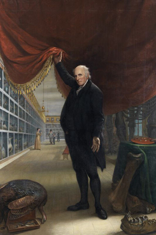 Charles Willson Peale, The artist in his museum (detail), 1822. Courtesy of PAFA
