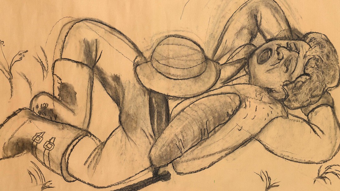 Lorenzo Scotto di Luzio, Benino, cm 100 x 150, carboncino su carta, 2017, courtesy the artist and T293, Roma