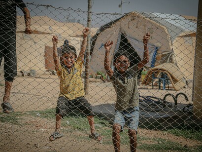 Crianças em Idlib, província de Idlib, Síria