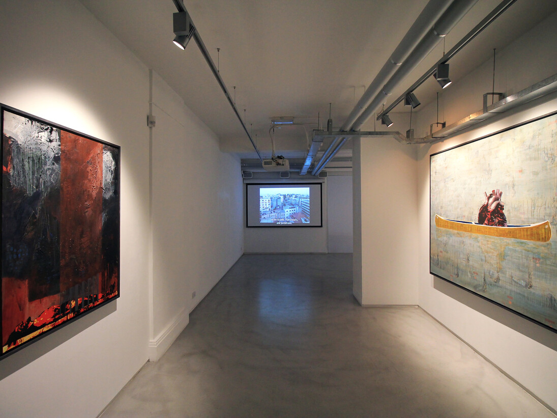 Excuse Me Peter Doig: RIP Jesus, again, 2015 and This is "Canoe-Sea", 2015 