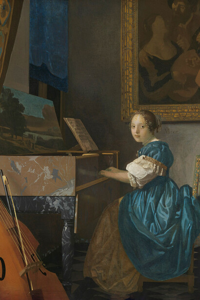 Johannes Vermeer, ​​Una joven sentada al virginal, c. 1670-1672