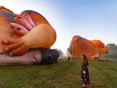 Skywhales across Australia, artwork in exhibition. Courtesy of the National Gallery of Australia