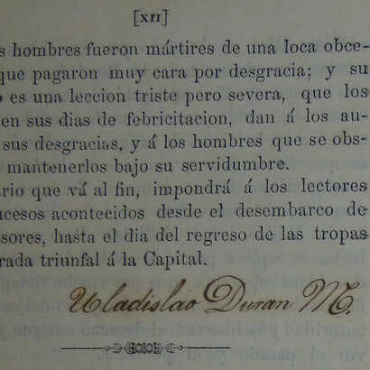 Prefacio del opúsculo sobre don Juanito, con el nombre de Uladislao Durán