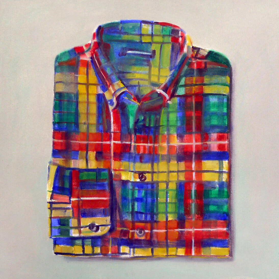 Walter Robinson, Long Sleeve Plaid, 2014, Acrylic on canvas, 28 x 28 inches (71 x 71 cm), Courtesy LYNCH THAM, New York