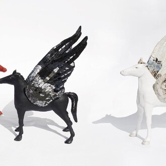 Andrew Logan, 'Life, Birth and Death', Three Maquettes, 1981. Photo by Sylvain Deleu