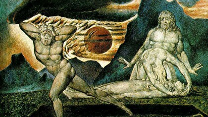 El cuerpo de Abel descubierto por Adam y Eva, por William Blake ca. 1826 