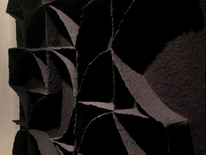 René Galassi, Caliquot and pigment Serie, paper and white clay, 84x68cm