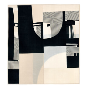 Debra Smith, Vein of Clarity #1, 2014, Pieced vintage silk, 36 x 40 in. Framed