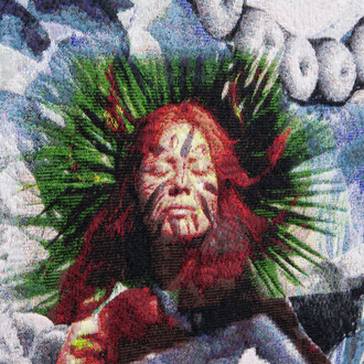 Laure Prouvost, Swallow me, From Italy to Flander, a tapestry (detail), 2015, tapestry, 200 x 462 cm, Courtesy of the artist and Motinternational London & Brussels