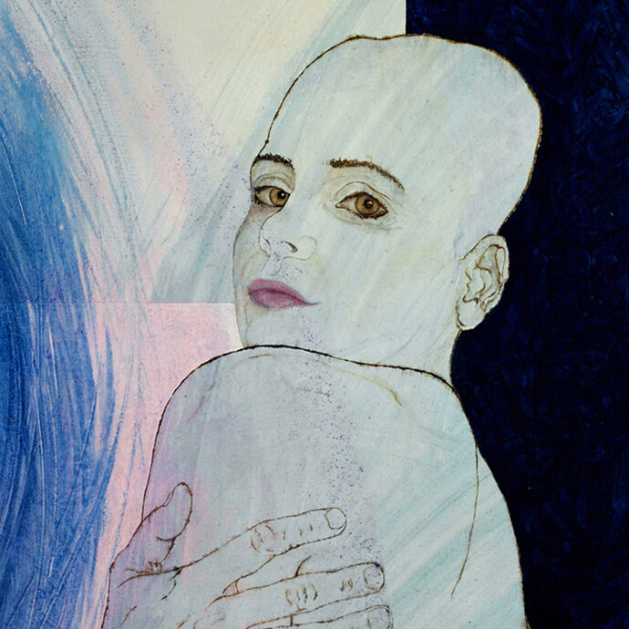 Gianfranco Cresciani, Anina 12, 70 x 140 cm, inchiostri ed acquarelli, acrilici ed olio su tela, 2012