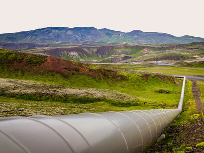 Oil and gas pipelines installed in the mountains