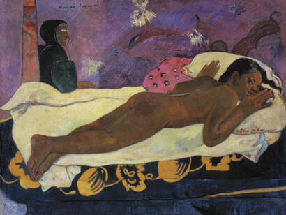 Paul Gauguin. Manaò tupapaú (Spirit of the Dead Watching), 1892. Collection Albright-Knox Art Gallery, Buffalo, New York; A. Conger Goodyear Collection, 1965, 1965:1. Photograph by Tom Loonan.