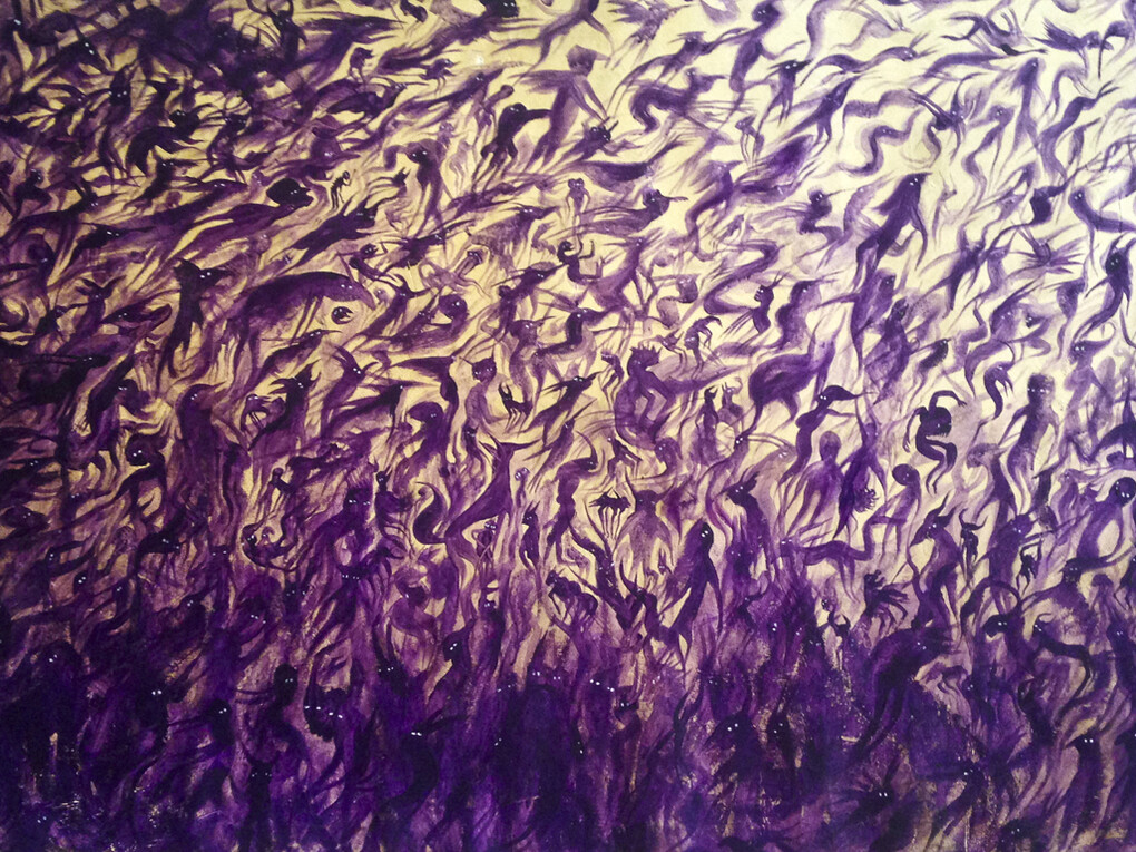 PEYBAK, Abrakan #5, 2015, Acrylique sur toile / Acrylic on canvas, 110 x 150 cm / 43 1/4 x 59 in.
Pièce unique / Unique piece, Courtesy Galerie GP & N Vallois, Paris