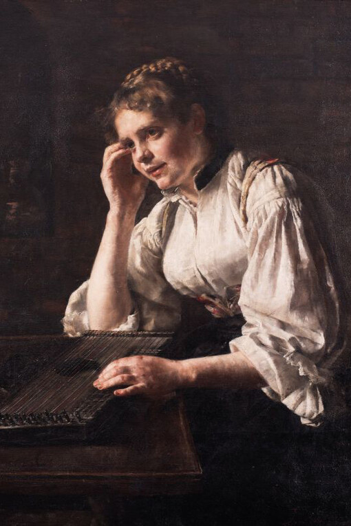 Ivana Kobilca, Zither player, c. 1887. Courtesy of National Gallery of Slovenia