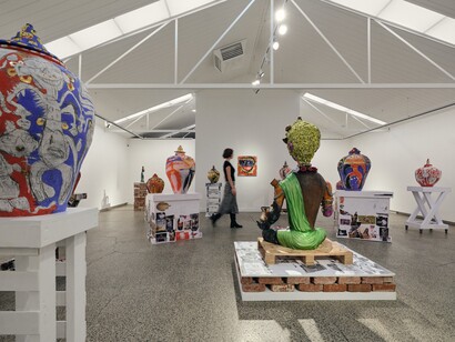 Ramesh Mario Nithiyendran, Liquid vessels, exhibition view. Courtesy of Sullivan+Strumpf 