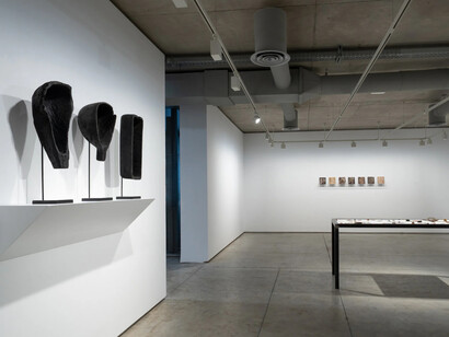 M’barek Bouhchichi, Black seeds, exhibition view. Courtesy of Selma Feriani Gallery