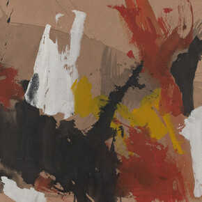 Sam Middleton, Untitled (detail), 1959. Gouache and watercolor on brown wove textured paper, 18 × 24 inches. Courtesy of Spanierman Modern