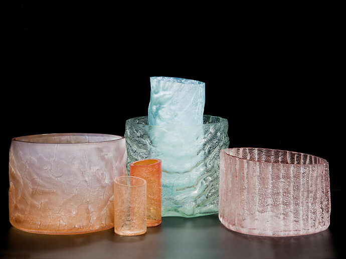Edmond Byrne, Emotion Landscape 3a-3f, glass kaolin, various sizes 
