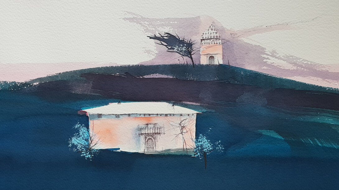 Dewi Tudur - Colomendy ar Fryn - Dovecote on a Hill 50x20