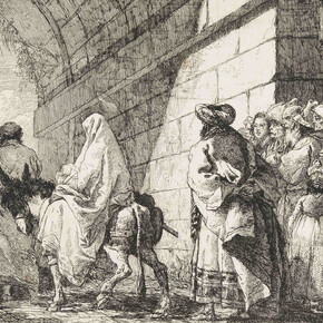 Giandomenico Tiepolo, The Holy Family Leaving a City, Etching
