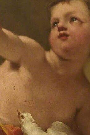 "Querubín", Francesco Sleter, óleo sobre lienzo, s.XVIII