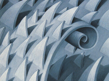 Tsunami, chalk on paper, 75 × 60 centimetres, Mark Weighton, 1998