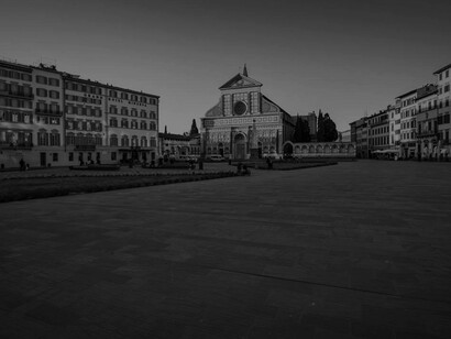 Calles desiertas en Florencia, Italia