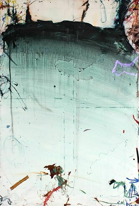 Mike Olin, Dewclaw (cavepool), 2013, oil, mixed media on linen, 36h x 27w in.