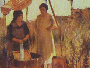 El futuro de un cauce puede comenzar en un gesto: enjuagar lejos del agua, guardar un envase para reciclar, enseñar a un niño que el río no es basurero. Alfredo Andersen (1860-1935)  «Lavando la ropa», 1939, óleo sobre lienzo. Museo Alfredo Andersen, São Francisco, Curitiba, Brasil