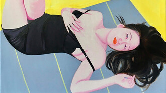 Le portrait de la concubine. C'est mon histoire préférée, elle est aujourd’hui rebaptisée Le selfie de la concubine, lorsque je la raconte à mes filles © Peinture de Frédéric Léglise