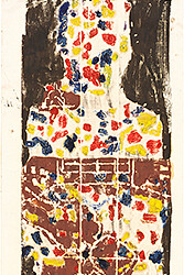 Matthias Mansen, Studio, Head and Feet, 1987, color woodcut, National Gallery of Art, Washington, Gift of Wolfgang Wittrock, in Honor of the 50th Anniversary of the National Gallery of Art