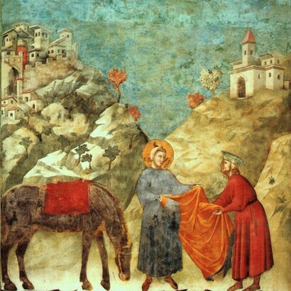 Giotto, "Storie di san Francesco - Il dono del mantello", 1292- 1296, Basilica superiore, Assisi, Italia