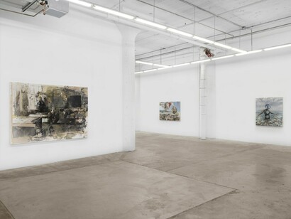 Liang Fu, Chantal Khoury, Daniel Pitín, Nadia Waheed, exhibition view. Courtesy of Nicodim Gallery
