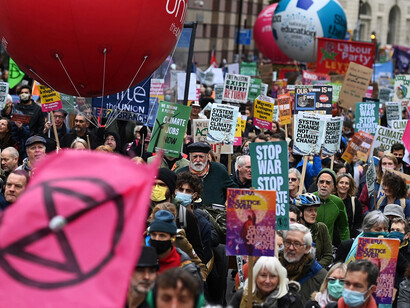 Protestas de la sociedad civil durante la COP26 en Glasgow, Reino Unido