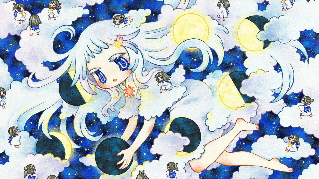 Ryoko Kaneta, Lunar phase (detail). Courtesy of Corey Helford Gallery
