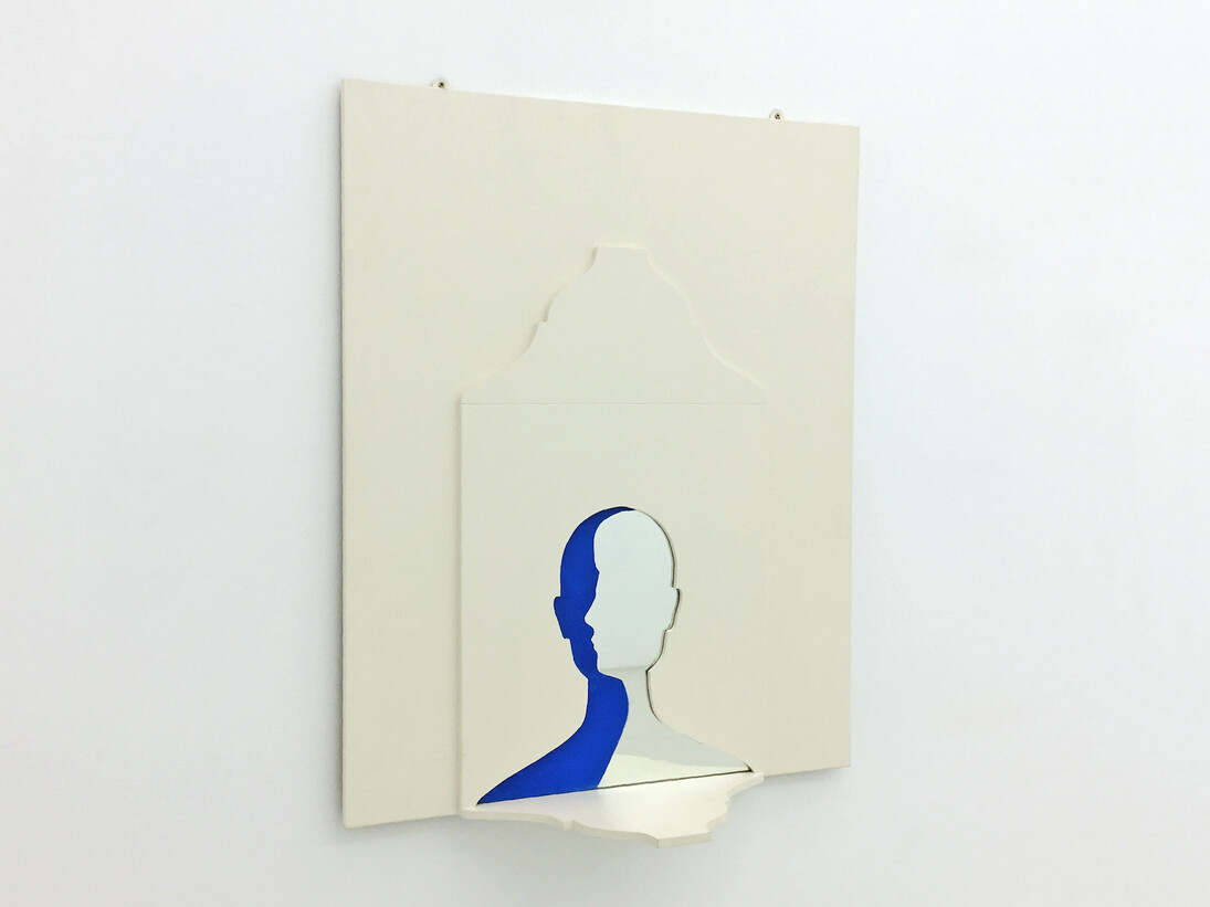 Ana Vieira, The Lady M.M.T.S., 1967/2009. Wood, mirror, and enamel paint, 100 x 80 x 22.5 cm | 39 1/4 x 31 3/8 x 8 3/4 in. © The artist 2017. Courtesy Galeria Graça Brandão, Lisbon