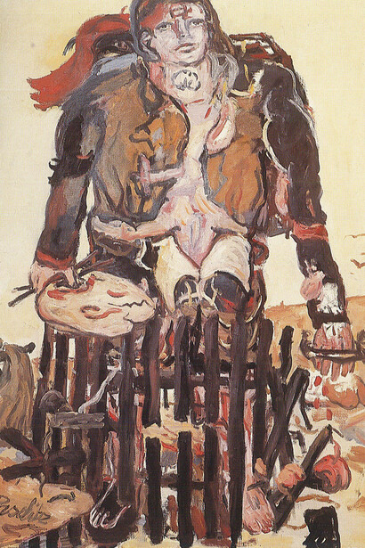 Georg Baselitz, Verschiedene Zeichen, 1965, Öl auf Leinwand, 162 x 130 cm, Fondation Beyeler, Riehen/Basel, Sammlung Beyeler, Foto: Robert Bayer, © Georg Baselitz 2019