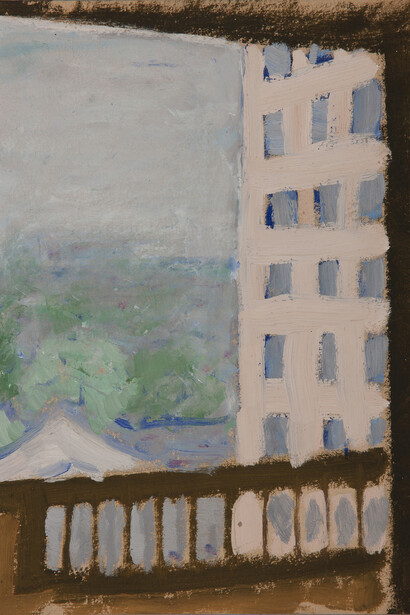 Zhang Wei 張偉
Fusuijing Building
1975
oil on paper
26 x 19cm
M+ Sigg Collection, Hong Kong
Courtesy of the artist and West Kowloon Cultural District Authority