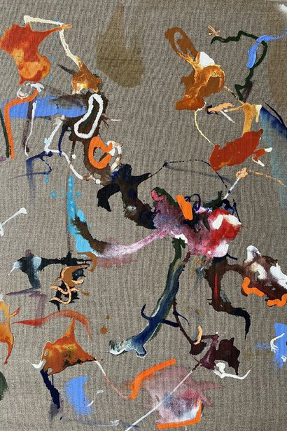 Alicia Viebrock, Dolci y (detail), 2023. Acrylic, ink on linen, 90 x 70 cm. Courtesy of Piero Atchugarry Gallery