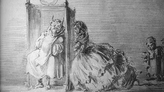 Gustavo Adolfo Bécquer (1836–1870). Una extraña confesión dibujo de Gustavo Adolfo Bécquer. Álbum de Julia Espín. Biblioteca Nacional (Madrid)