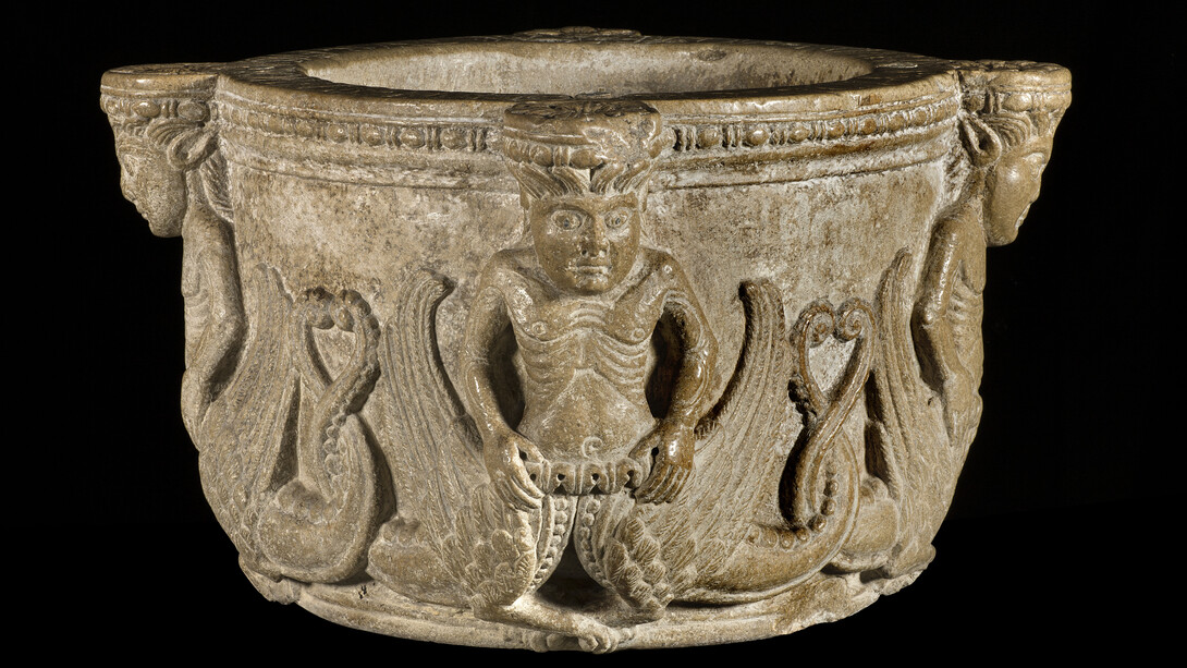 Wiligelmo, Holy water font with demonic images, 1107-1115. Courtesy of the Diocesan Museum of Cremona. Photo from the Diocesan Museum of Cremona