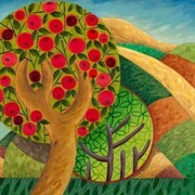 Hala Nadar, Red Apple Tree, 2009, 25 x 30 cm oil on canvas